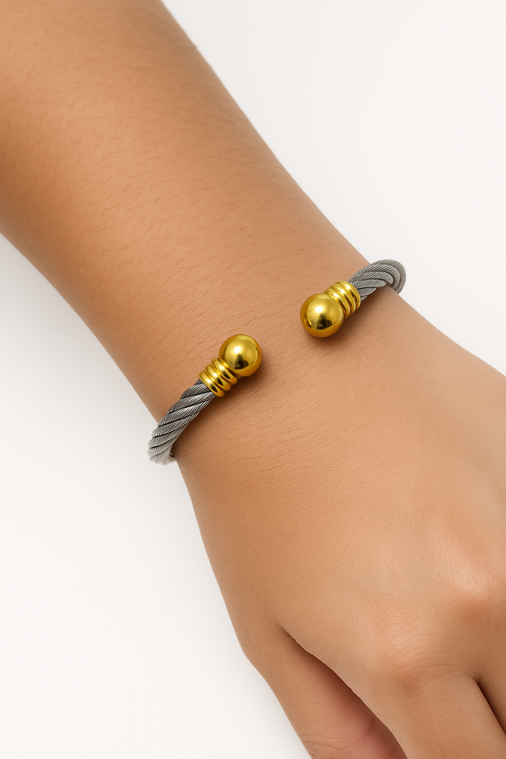 Twisted Rope Torque Bangle Bracelet