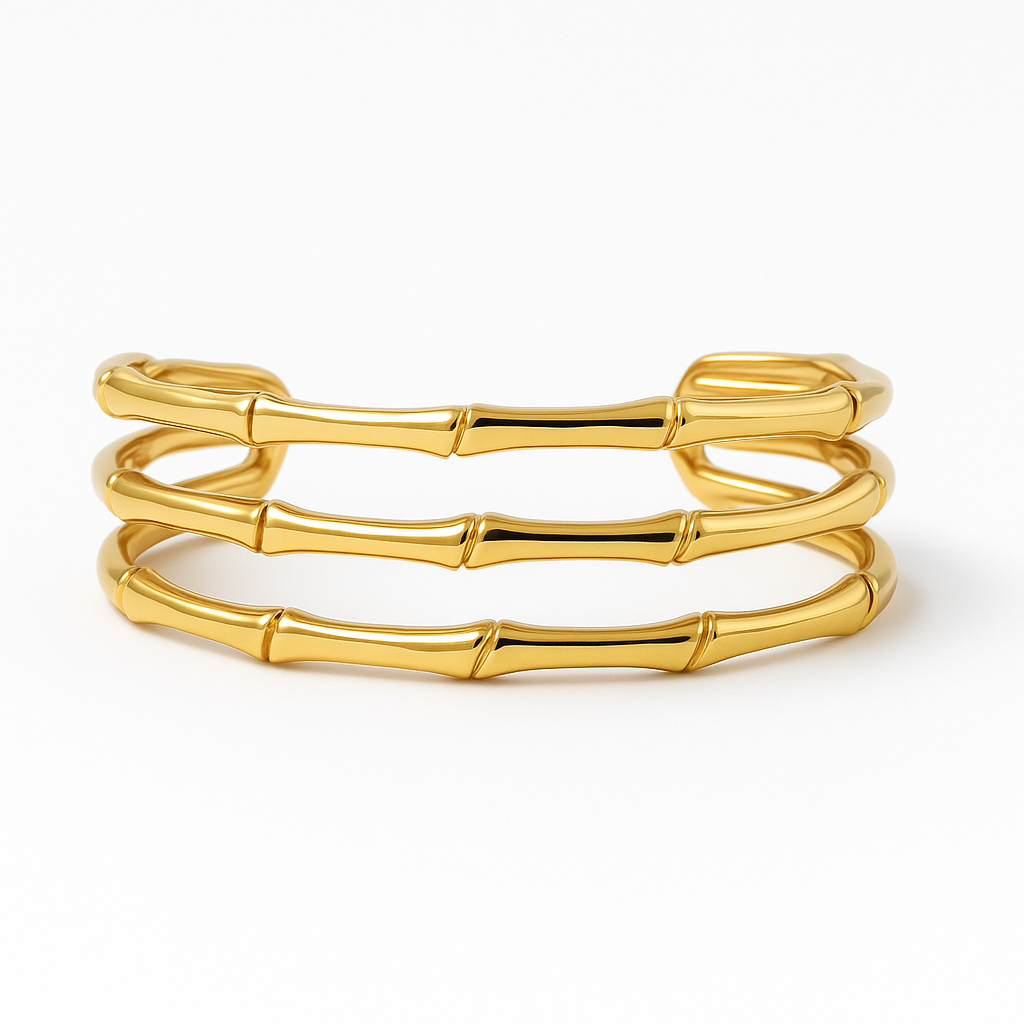 Triple Layer Bamboo Cuff Bracelet