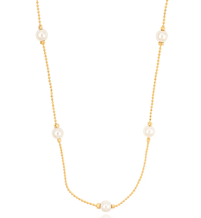Ball Chain Pearl Accent Necklace