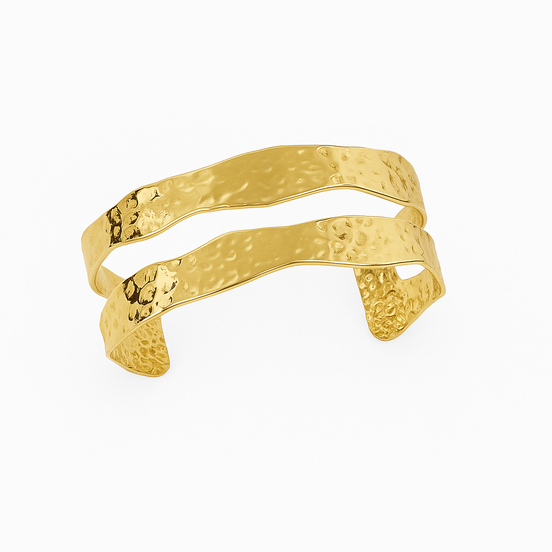 Hammered Wide Cuff Bracelet