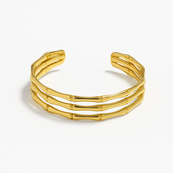 Triple Layer Bamboo Cuff Bracelet