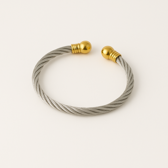 Twisted Rope Torque Bangle Bracelet