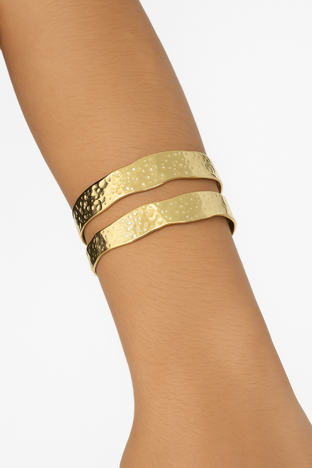 Hammered Wide Cuff Bracelet