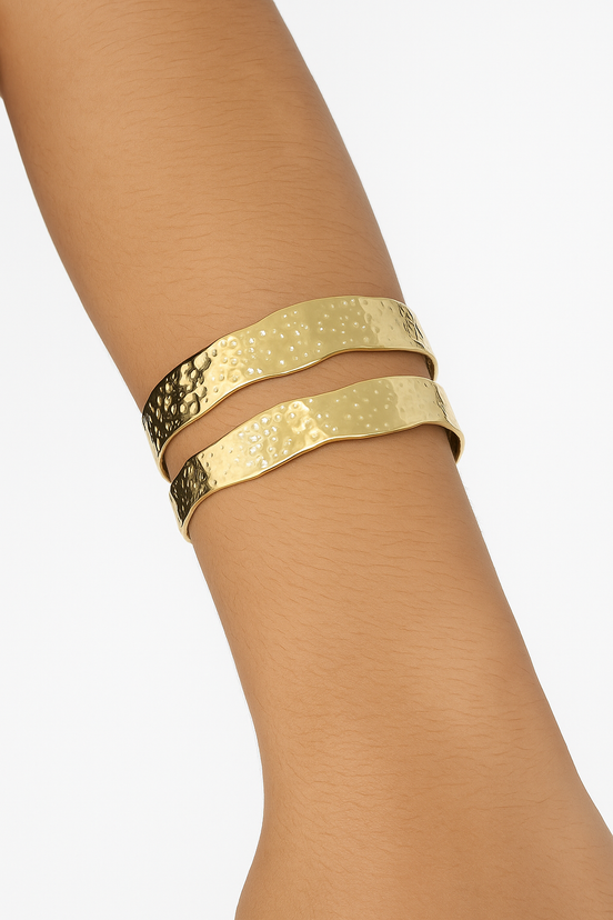 Hammered Wide Cuff Bracelet