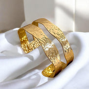 Hammered Wide Cuff Bracelet