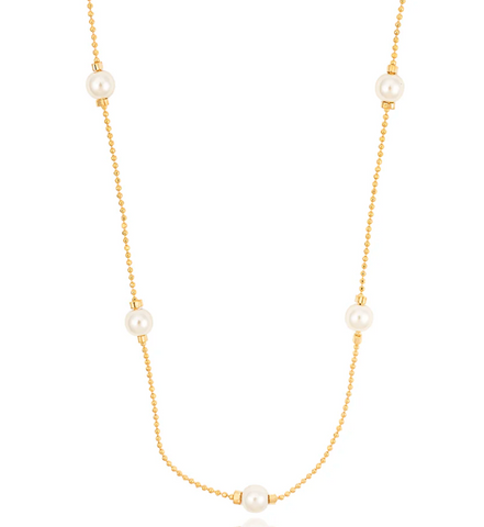 Ball Chain Pearl Accent Necklace
