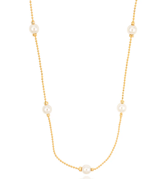 Ball Chain Pearl Accent Necklace