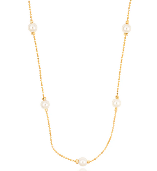Ball Chain Pearl Accent Necklace
