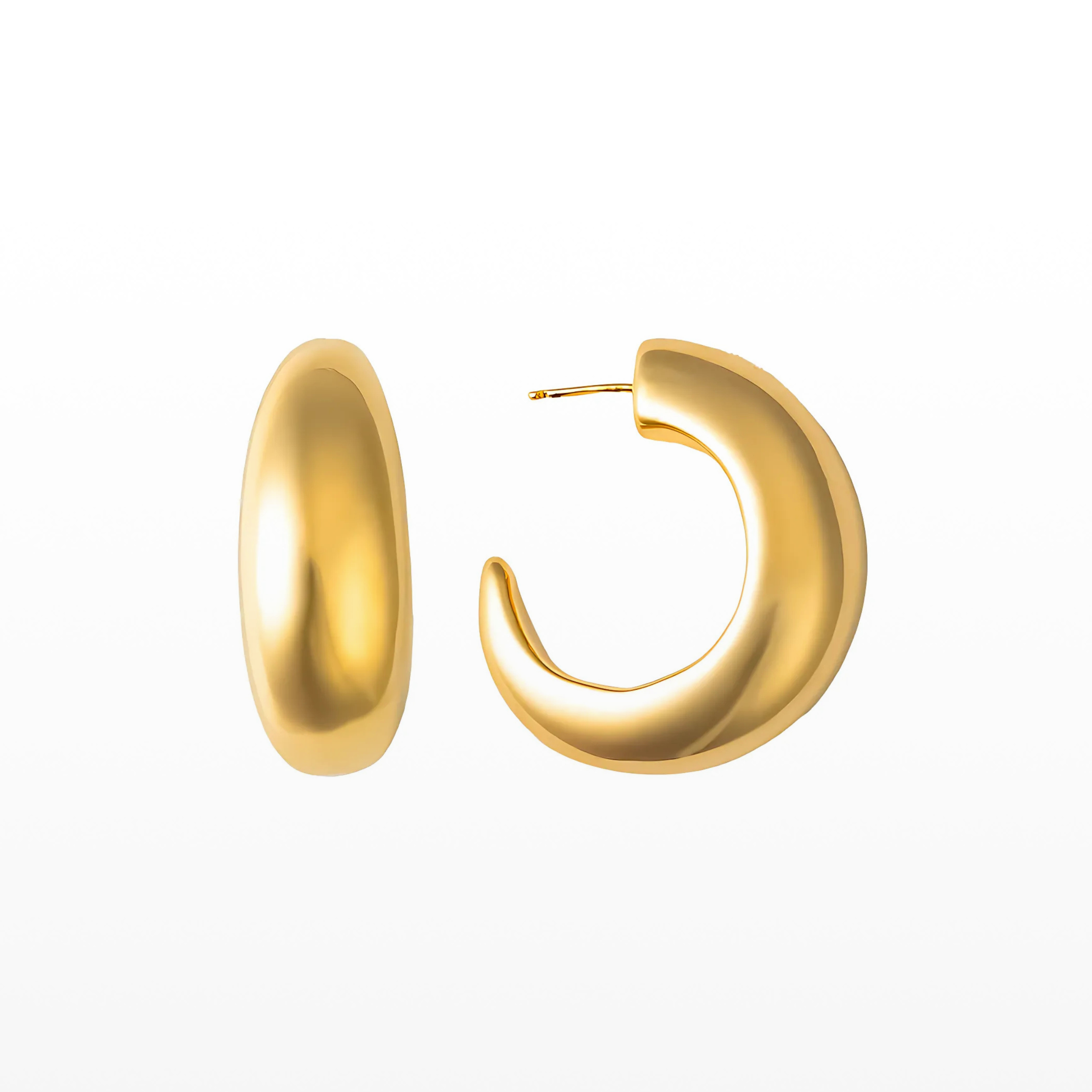 Thick Moon Hoop Earrings