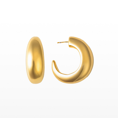 Thick Moon Hoop Earrings