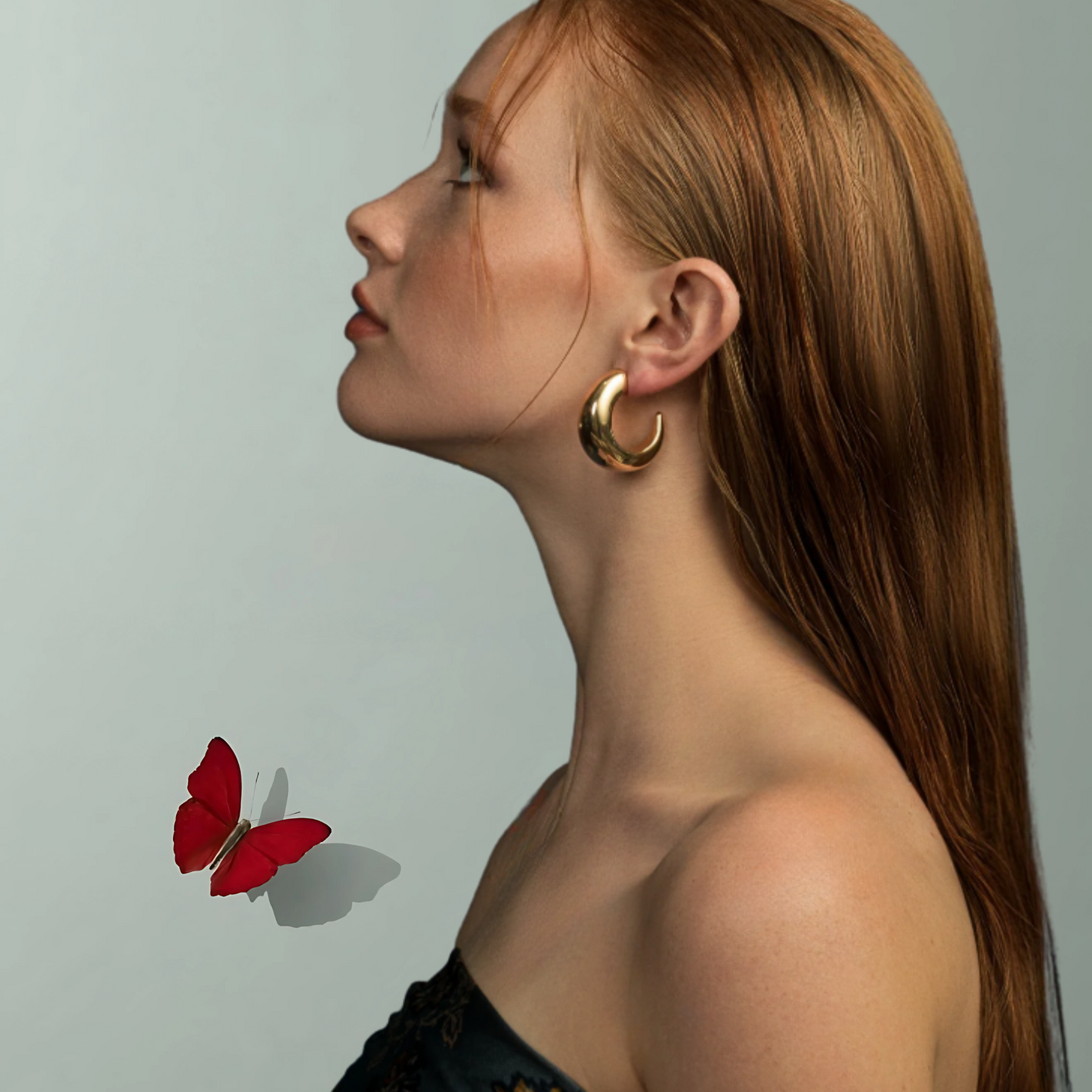 Thick Moon Hoop Earrings