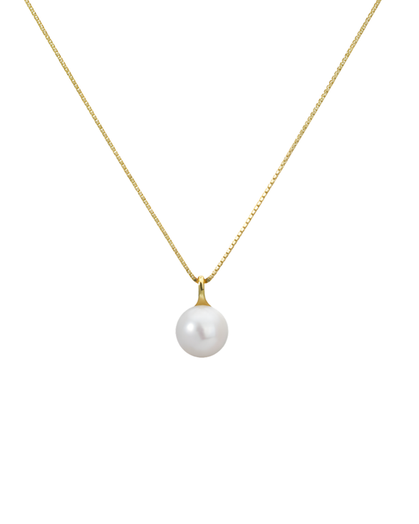 Dainty Pearl Box Chain Necklace